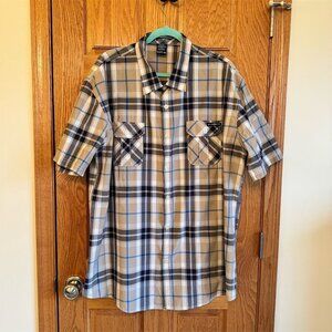 New York Enyce Men's 4X Plaid Short Sleeve Button-Up Shirt Multicolor